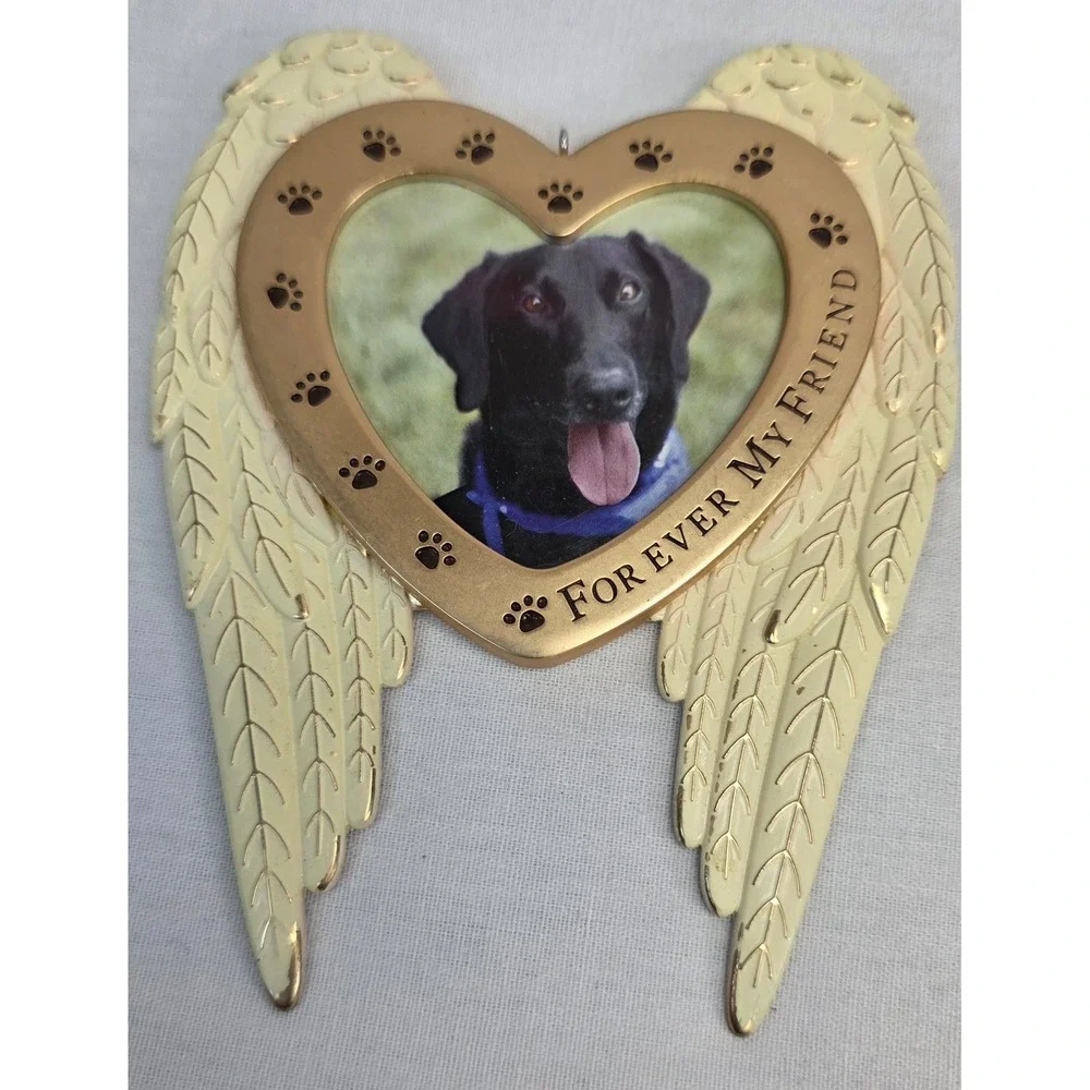 Hallmark 2020 Forever My Friend Angel Wings Heart Pet Memorial Photo Ornament